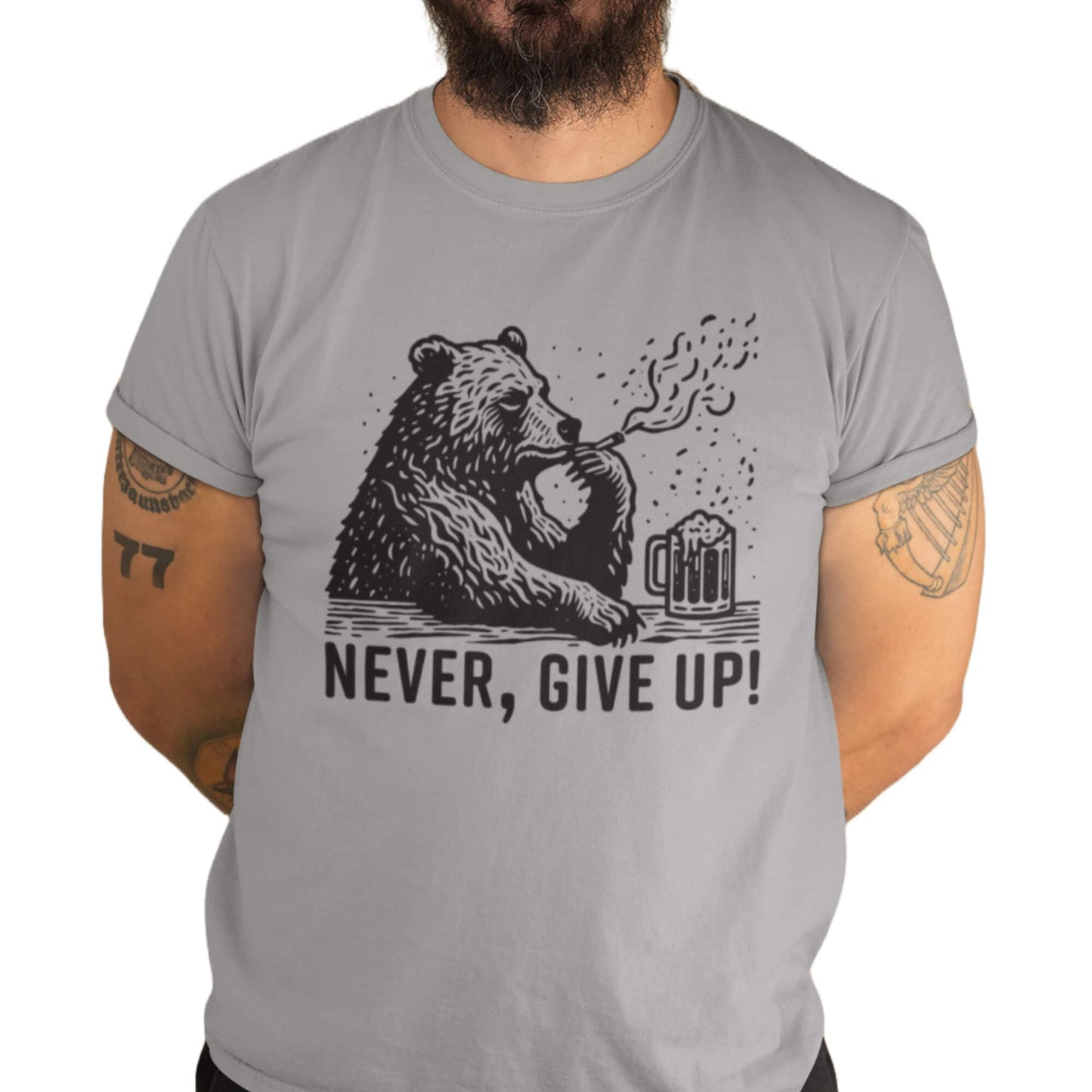 Never Give Up Bear T-Shirt