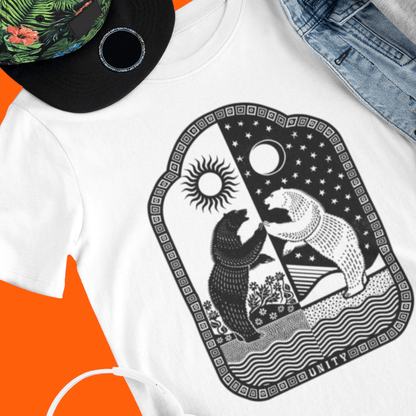 Restless Wears Unity Bear Sun/Moon Kids Organic Cotton T-Shirt Bear T-Shirt Music Quote T-Shirt