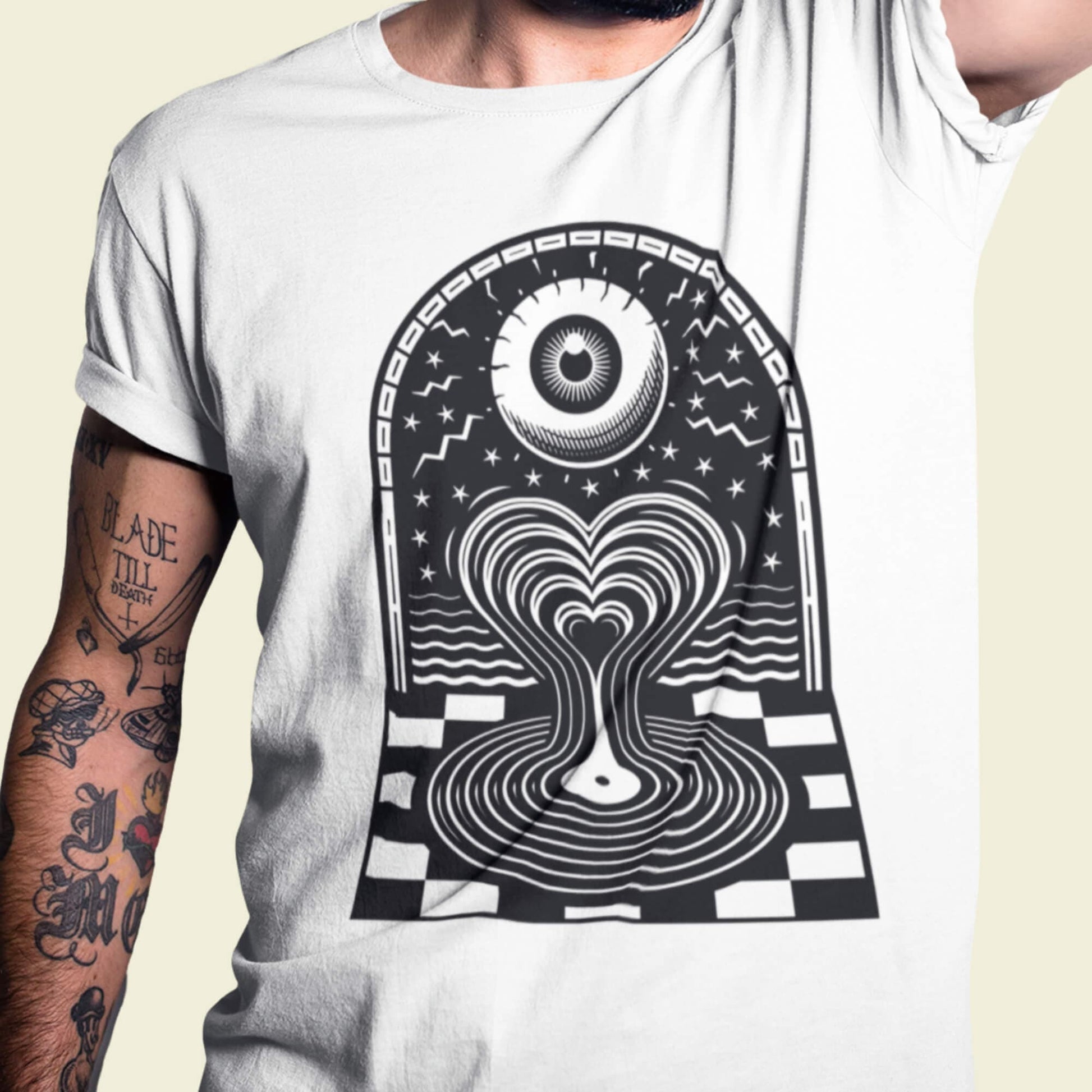 Mens-Vinyl-Record-TShirt-with-I-Heart-Vinyl-Trippy-Music-Design