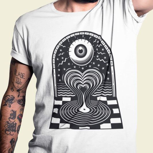 Mens-Vinyl-Record-TShirt-with-I-Heart-Vinyl-Trippy-Music-Design