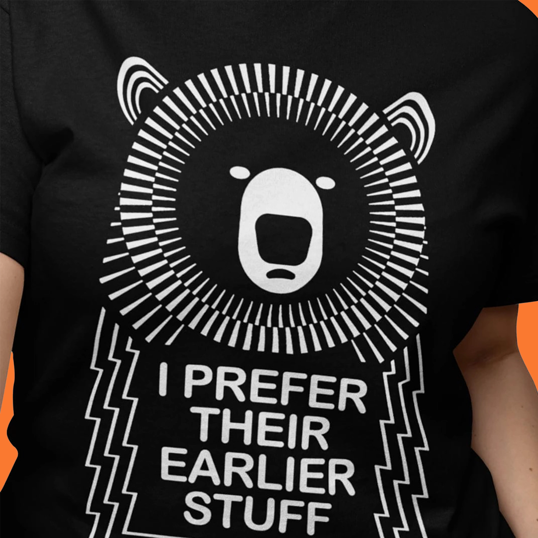 t-shirt-music-quote-i-prefer-their-earlier-stuff-bear-womens-fitted-t-shirt-in-black