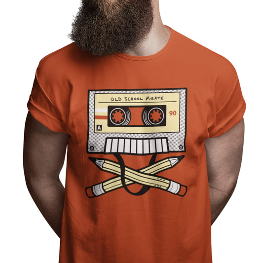 Old School Pirate Cassette Tape T-Shirt