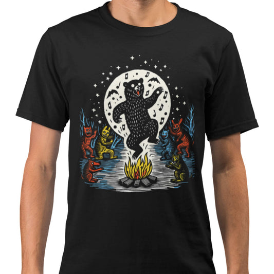 Colorful_festival_T-shirt_featuring_dancing_bears_around_a_campfire_under_a_full_moon_with_musical_notes_in_the_night_sky_perfect_for_music_lovers_and_outdoor_party_vibes