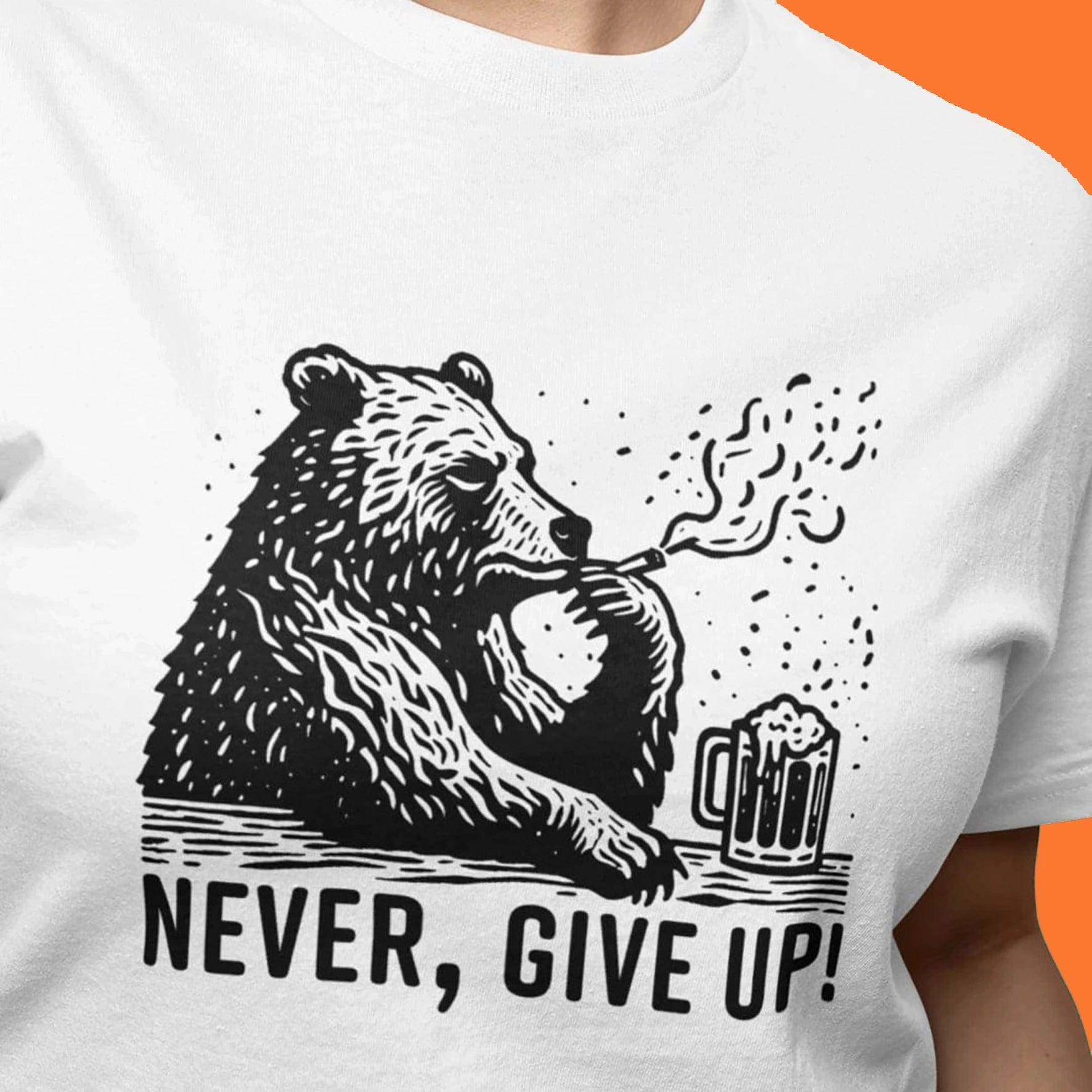 Unity Bear Design T Shirt Black White Restless Wears
